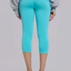 Quinn Capri-Hose aus Jersey mit Nieten in Türkis