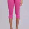 Quinn Caprihose aus Jersey mit Nieten in Rosa