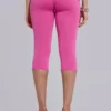 Quinn Caprihose aus Jersey mit Nieten in Rosa