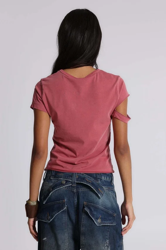 Rally T-Shirt mit Distressed-Effekt und Verzierungen