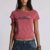 Rally T-Shirt mit Distressed-Effekt und Verzierungen