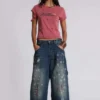 Rally T-Shirt mit Distressed-Effekt und Verzierungen