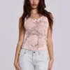 Ramona Burnout-Oberteil in Rosa