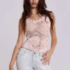 Ramona Burnout-Oberteil in Rosa