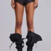 Rebel Military Mini-Shorts aus PU-Leder