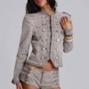 Rebel Military Mini-Shorts in der Farbe „Clay“