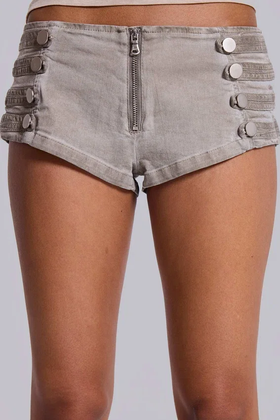 Rebel Military Mini-Shorts in der Farbe „Clay“