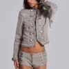 Rebel Military Mini-Shorts in der Farbe „Clay“