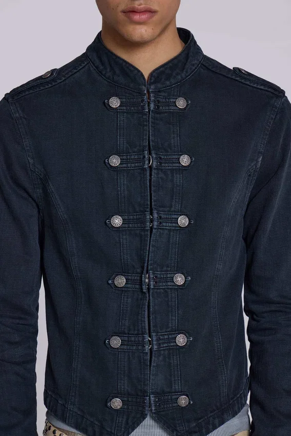 Rebel-Militärjacke in gewaschenem Schwarz