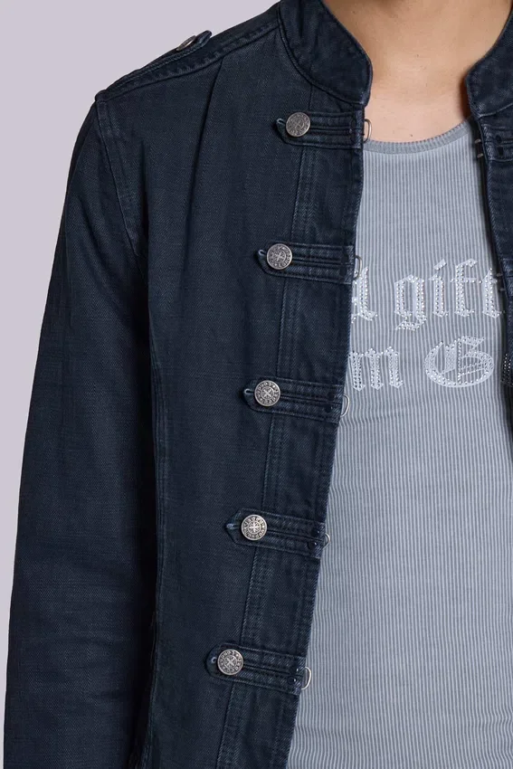Rebel-Militärjacke in gewaschenem Schwarz