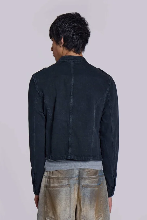 Rebel-Militärjacke in gewaschenem Schwarz