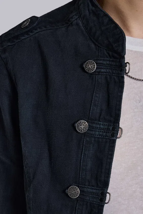 Rebel-Militärjacke in gewaschenem Schwarz