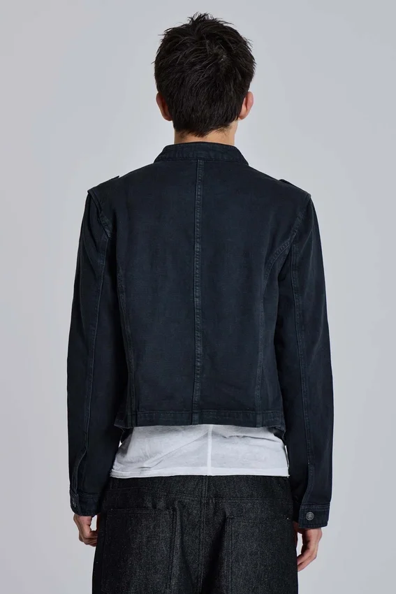 Rebel-Militärjacke in gewaschenem Schwarz