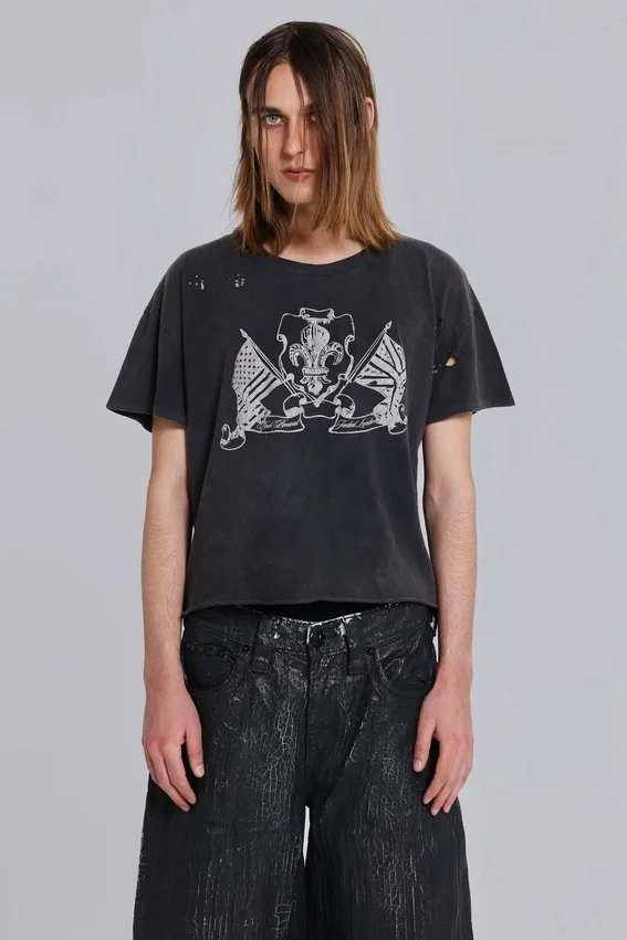 Rock Revival „Distressed National“ Cropped-T-Shirt