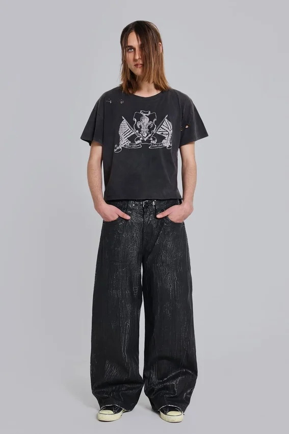 Rock Revival „Distressed National“ Cropped-T-Shirt