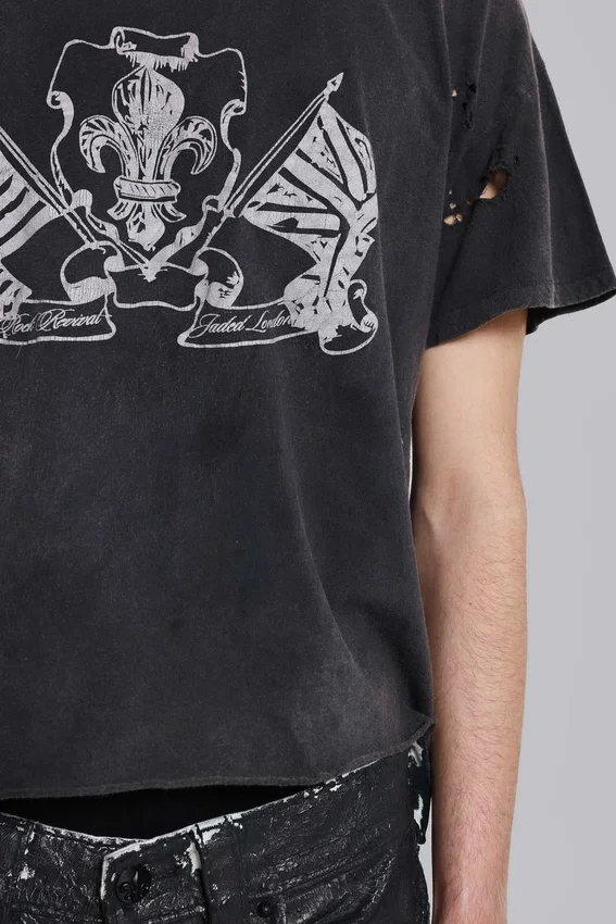 Rock Revival „Distressed National“ Cropped-T-Shirt