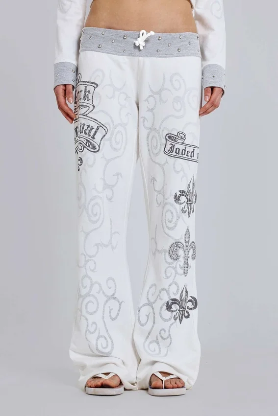 Rock Revival Jogginghose mit Grafik und Nieten