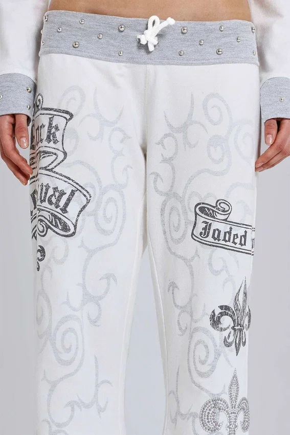 Rock Revival Jogginghose mit Grafik und Nieten
