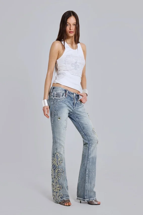 Rock Revival „Madison“ Bootcut-Jeans mit Verzierungen