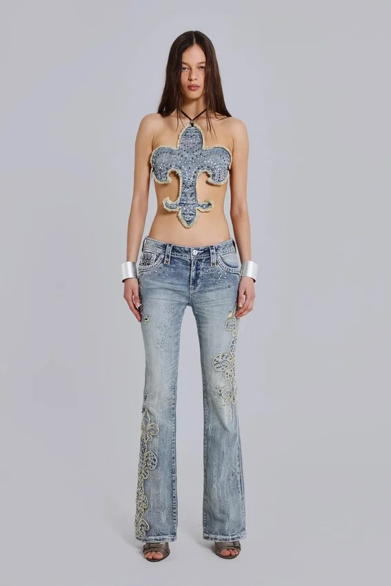 Rock Revival „Madison“ Bootcut-Jeans mit Verzierungen