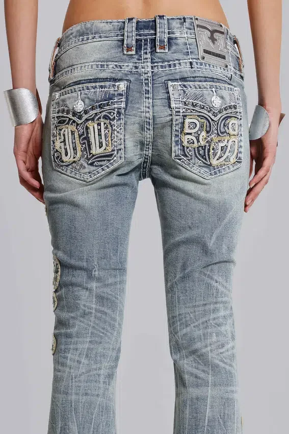 Rock Revival „Madison“ Bootcut-Jeans mit Verzierungen