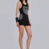 Rock Revival Mini-Kleid im Westen-Stil mit Strass-Fleur-de-Lis-Motiv