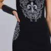 Rock Revival Mini-Kleid im Westen-Stil mit Strass-Fleur-de-Lis-Motiv