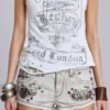 Rock Revival Mini-Shorts mit Nieten in „Dirty“-Optik