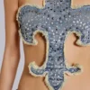 Rock Revival Oberteil mit Nieten und Fleur-de-Lis-Motiv