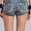 Rock Revival verzierte Denim-Minishorts