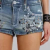 Rock Revival verzierte Denim-Minishorts
