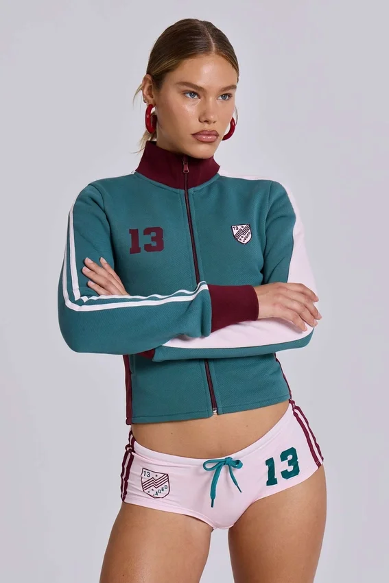 Rosa „No. 13 Football“-Minishorts