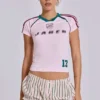 Rosa Nr. 13 Fußball-Baby-T-Shirt