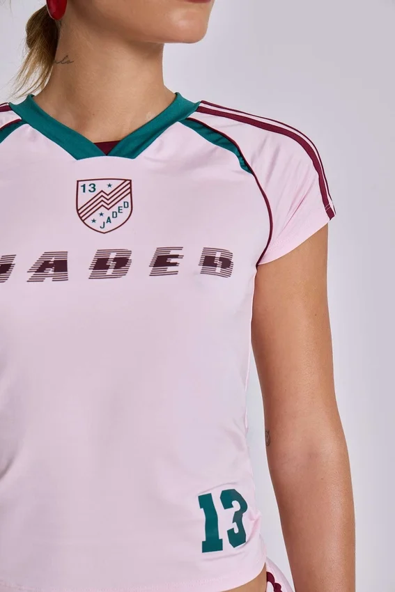 Rosa Nr. 13 Fußball-Baby-T-Shirt