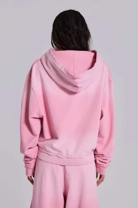 Rosa sportlicher, weit geschnittener „Monster“-Hoodie