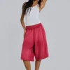 Rote „Sport Stripe Monster Joggers“-Shorts