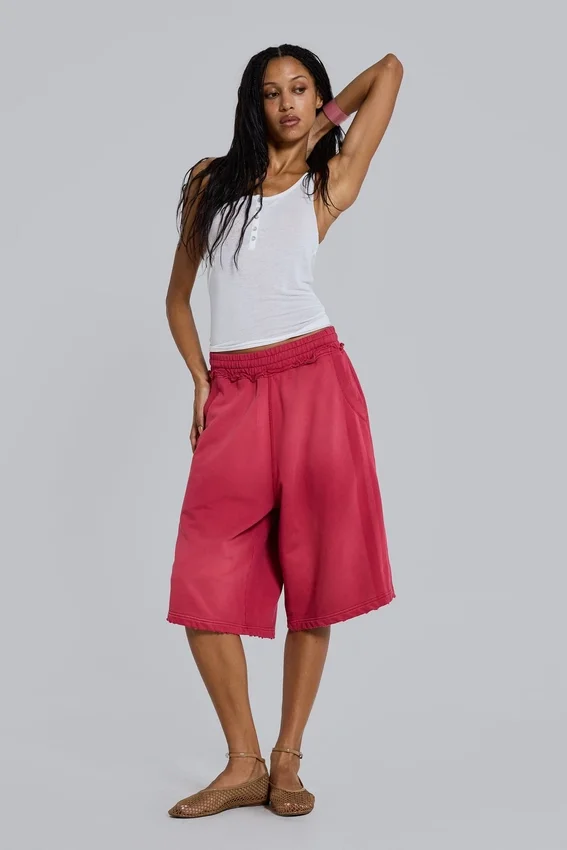 Rote „Sport Stripe Monster Joggers“-Shorts