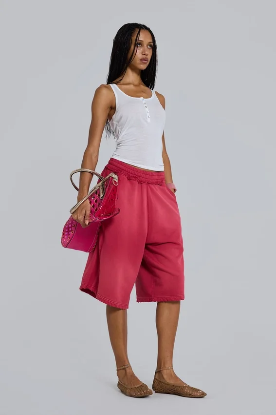 Rote „Sport Stripe Monster Joggers“-Shorts