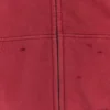 Roter, sonnenverblasster Hoodie mit Reißverschluss und Waffelpiqué-Futter