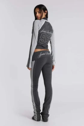 Rynna Sportliche Bootcut-Hose mit Umschlag