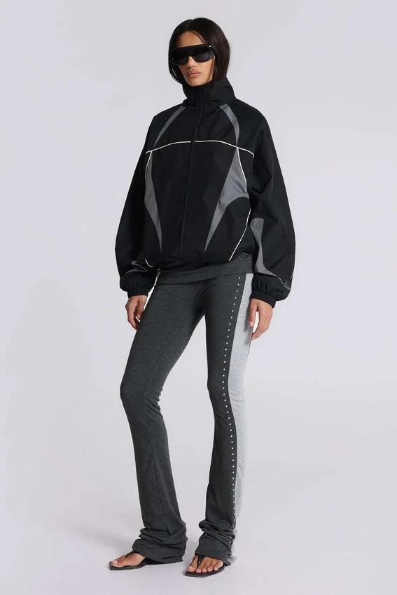 Rynna Sportliche Bootcut-Hose mit Umschlag