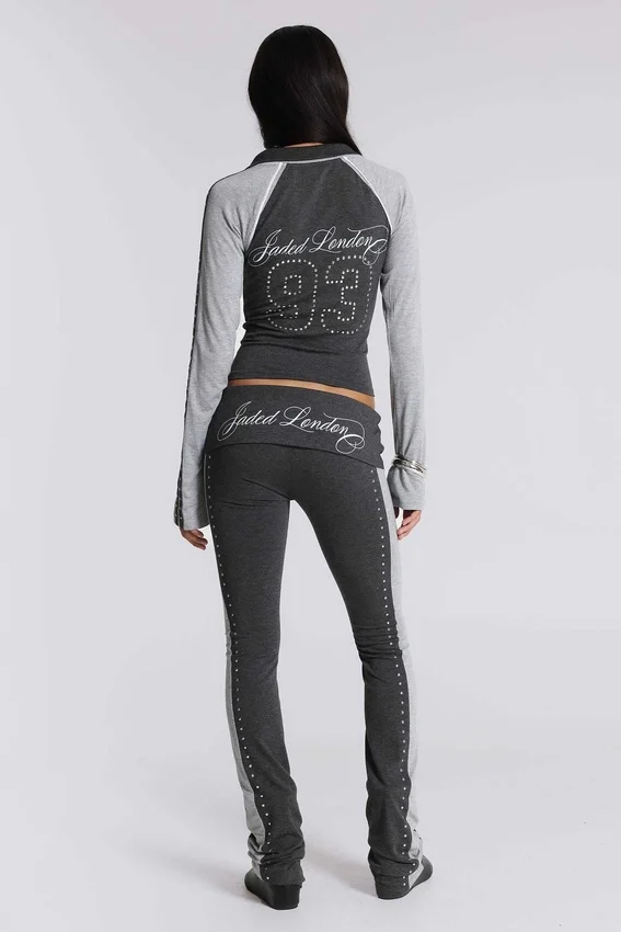 Rynna Sportliche Bootcut-Hose mit Umschlag