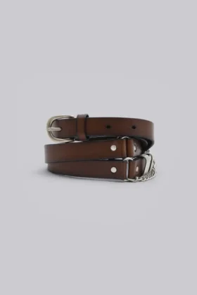 Saddle Skinny Brauner Ledergürtel