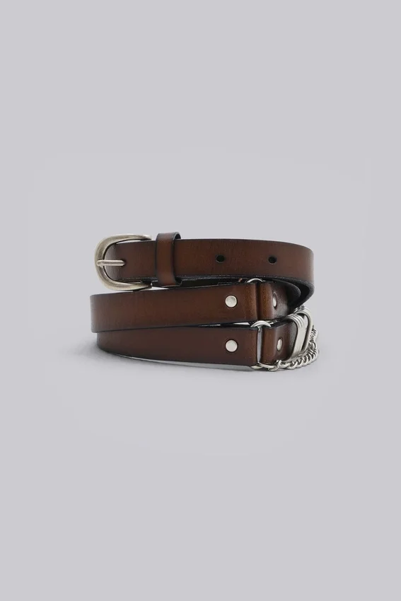 Saddle Skinny Brauner Ledergürtel