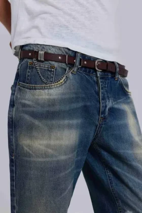 Saddle Skinny Brauner Ledergürtel