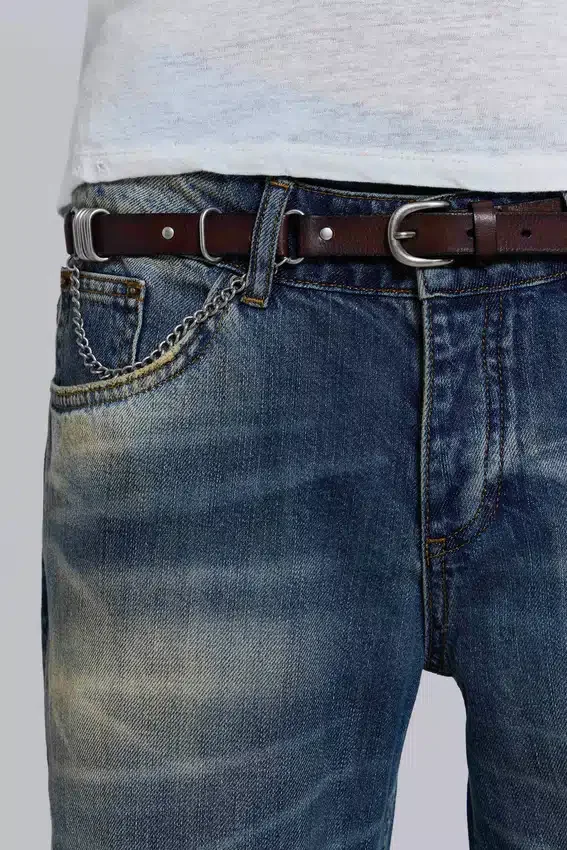Saddle Skinny Brauner Ledergürtel