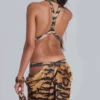 Saffra Cut-Out-Maxikleid mit Tigerprint