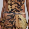 Saffra Cut-Out-Maxikleid mit Tigerprint