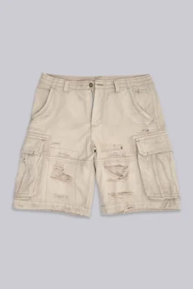Sandfarbene Cargo-Shorts