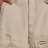 Sandfarbene Cargo-Shorts